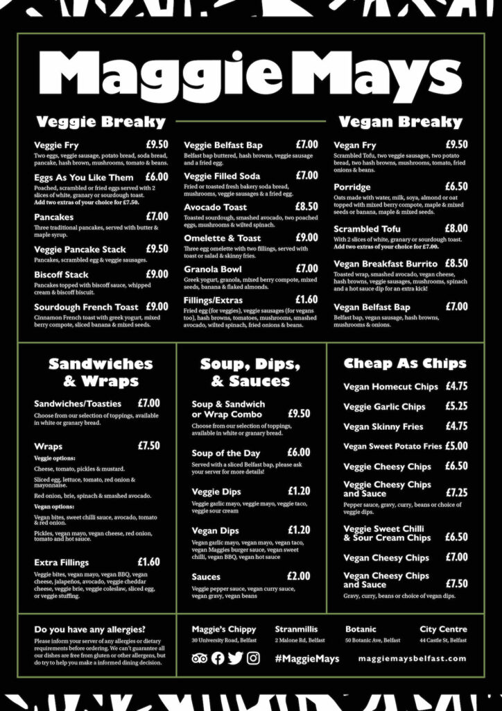 Maggie Mays Menu VeggieBreakfast